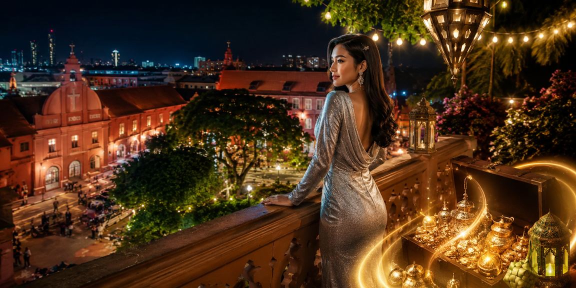 Suasana perayaan Hari Raya di kasino dan bahagian jackpot imaju88 Melaka
